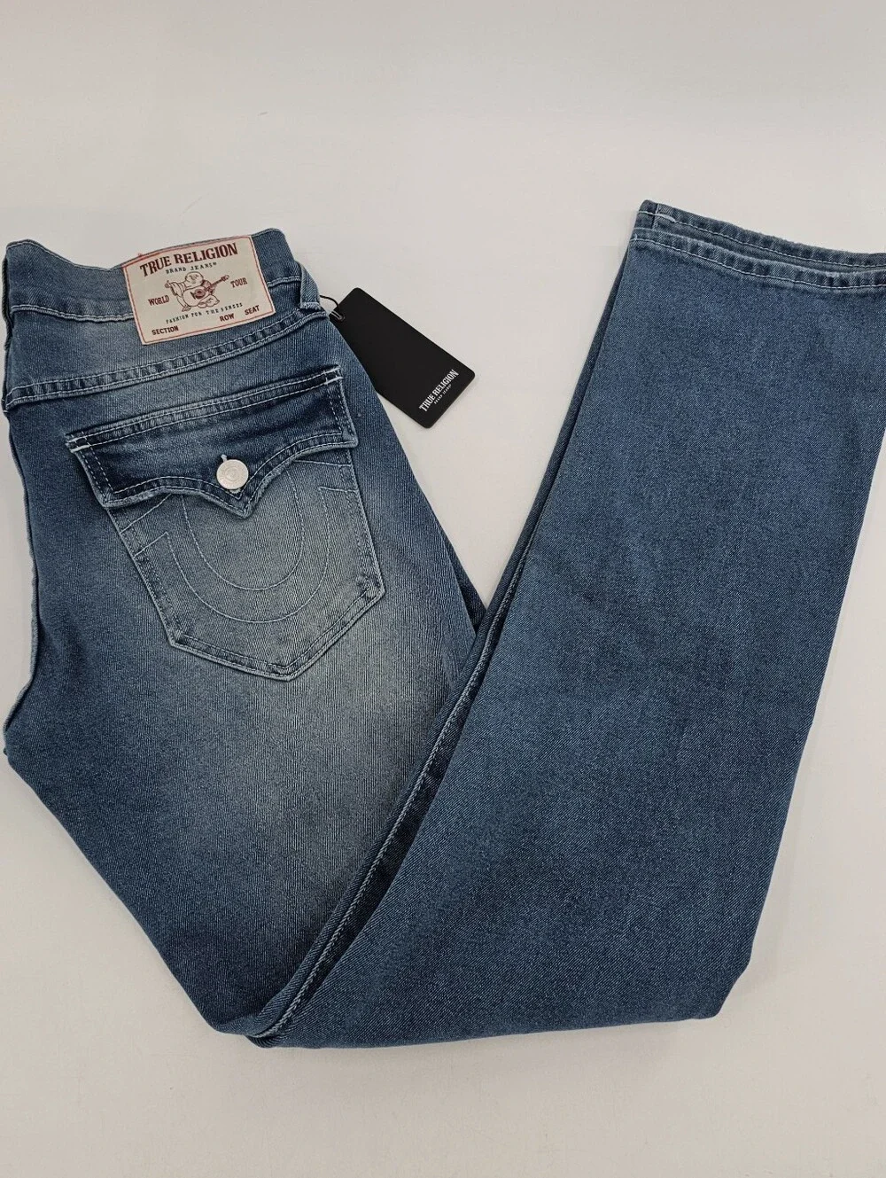 True Religion Ricky SN Flap Relaxed Straight Jeans World Tour Men's